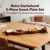 5 Section Serving Tray with Dividers Dachshund Design Storage Organizer Serving Tray with Compartments Set for Home Kitchen