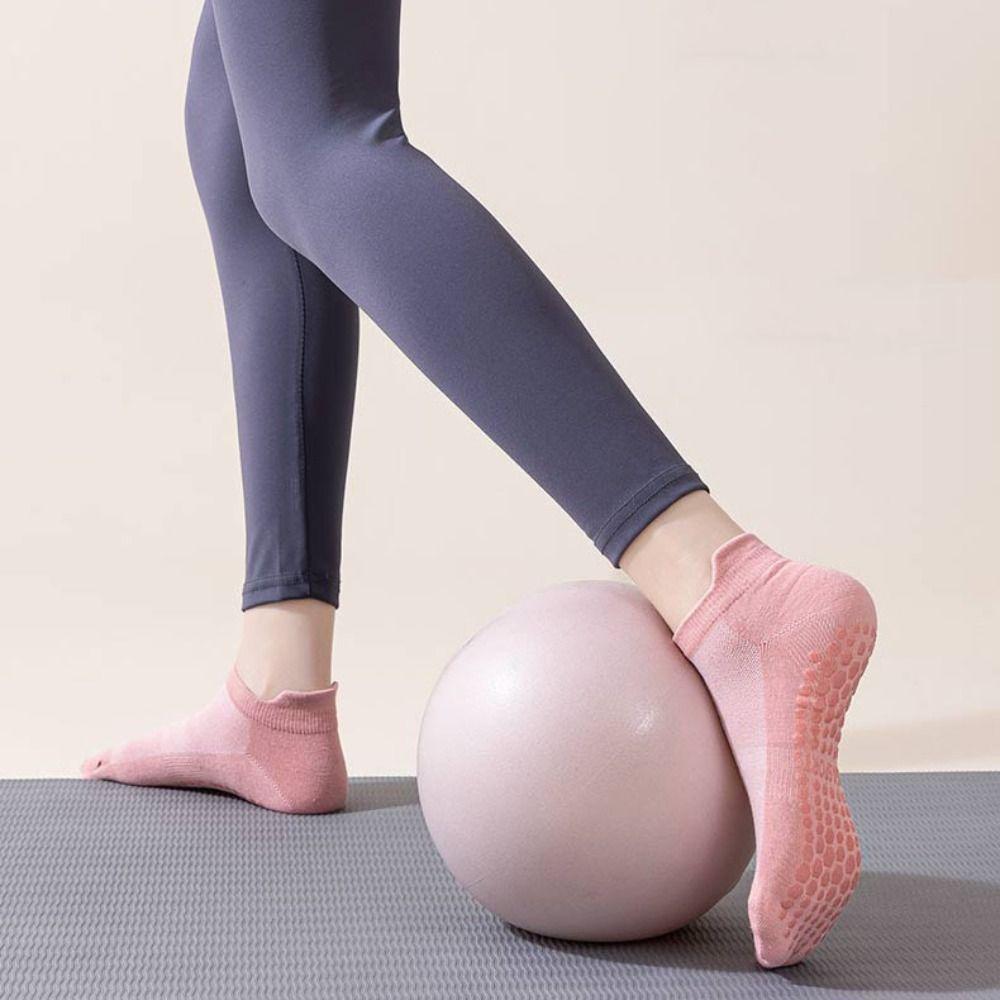 5Pairs Sweat-Absorbent Anti-Slip Fitness Socks Simple Short Tube Socks Yoga Socks Women  Women