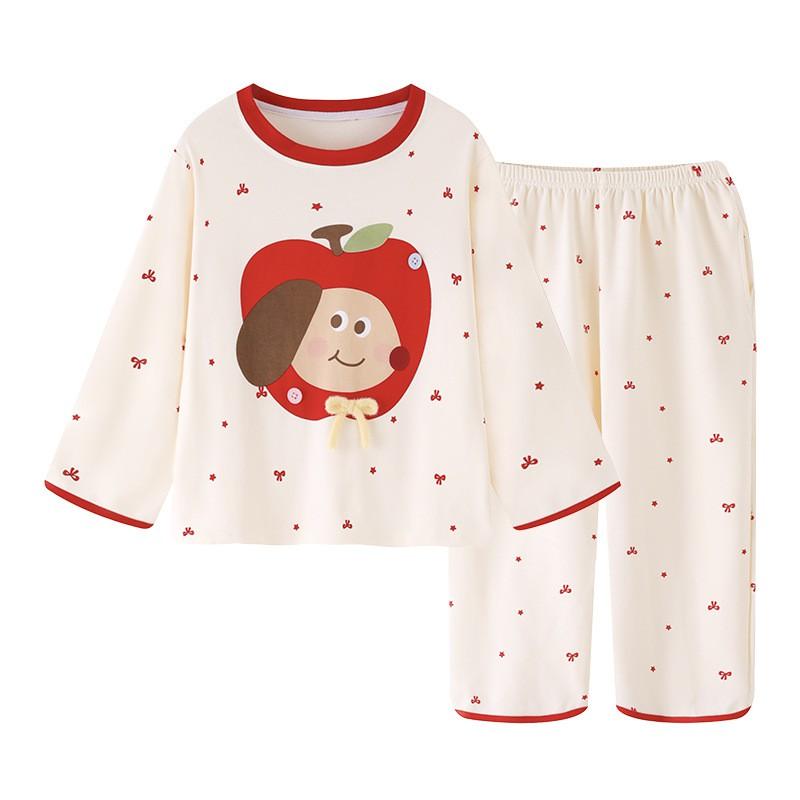 Girls Cotton Pajama Set Long Sleeve Cartoon Princess Sleepwear Ages 8 2026 Kids Home Outfit