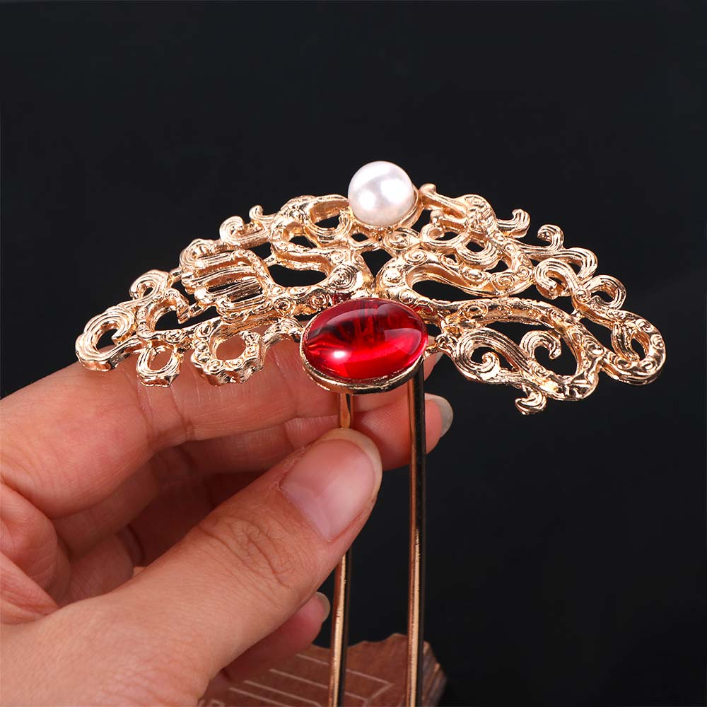 Luxuriöses Haarnadel-Set im chinesischen Stil, handgefertigt, für Damen, Haarschmuck, Vintage, Hanfu, Haarstab, Kopfbedeckung