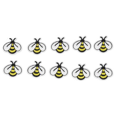 10 Stück Kleine Biene Aufnäher Bienenform Bügeln Niedliche Nähaufnäher DIY Nähen Stickaufnäher Biene