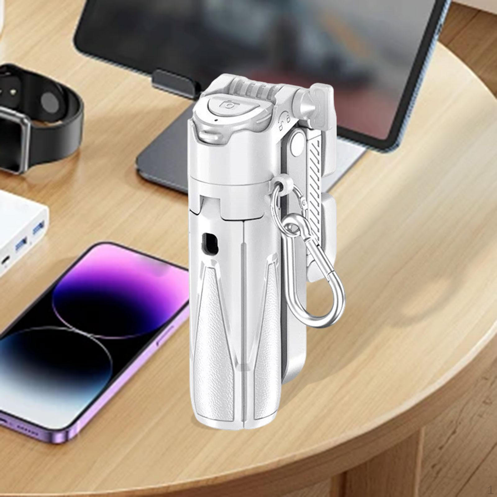 

Портативная селфи-палка из алюминиевого сплава, перезаряжаемая, с креплением для мобильного телефона, выдвижная для видеозаписи белый