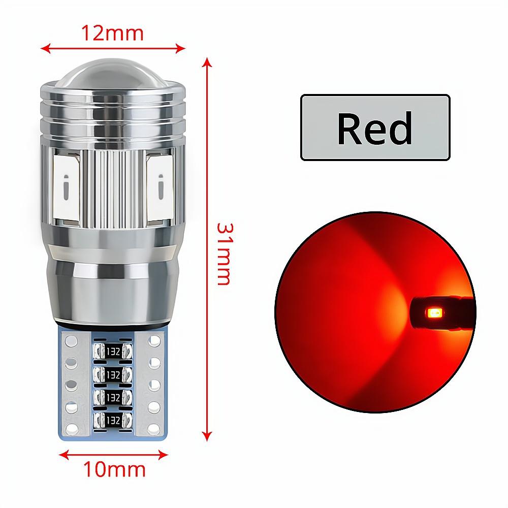 2X Multiple Color Car T10 5630 6SMD Canbus 194 W5W Auto Turn Signal Side Lamp License Plate Trunk Parking LED Dome Reading Light