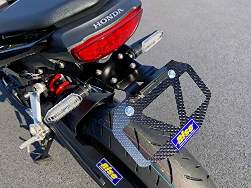 Rise Twill Dry Carbon Fiber Number Plate Frame, Medium, for 50cc-125cc Mopeds, Mountain-Shaped License Plate Holder