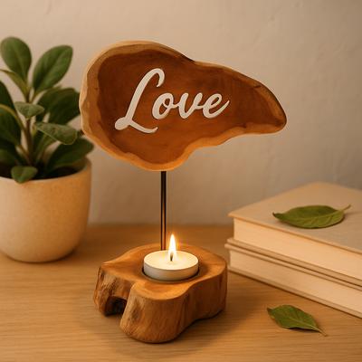 Holz Teelichthalter - Liebe