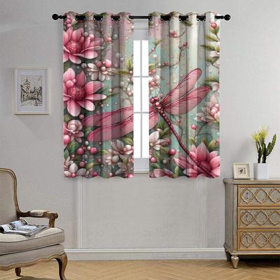 Nordic Style Semi-Blackout Patterned Polyester Grommet Curtains