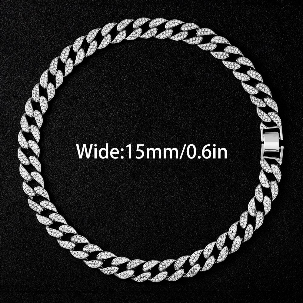Bling Classic Miami Cuban Chain Luxury Diamond High Quality Necklace 16mm Wide Hip Pop Street Style For Men Women Daily Wear