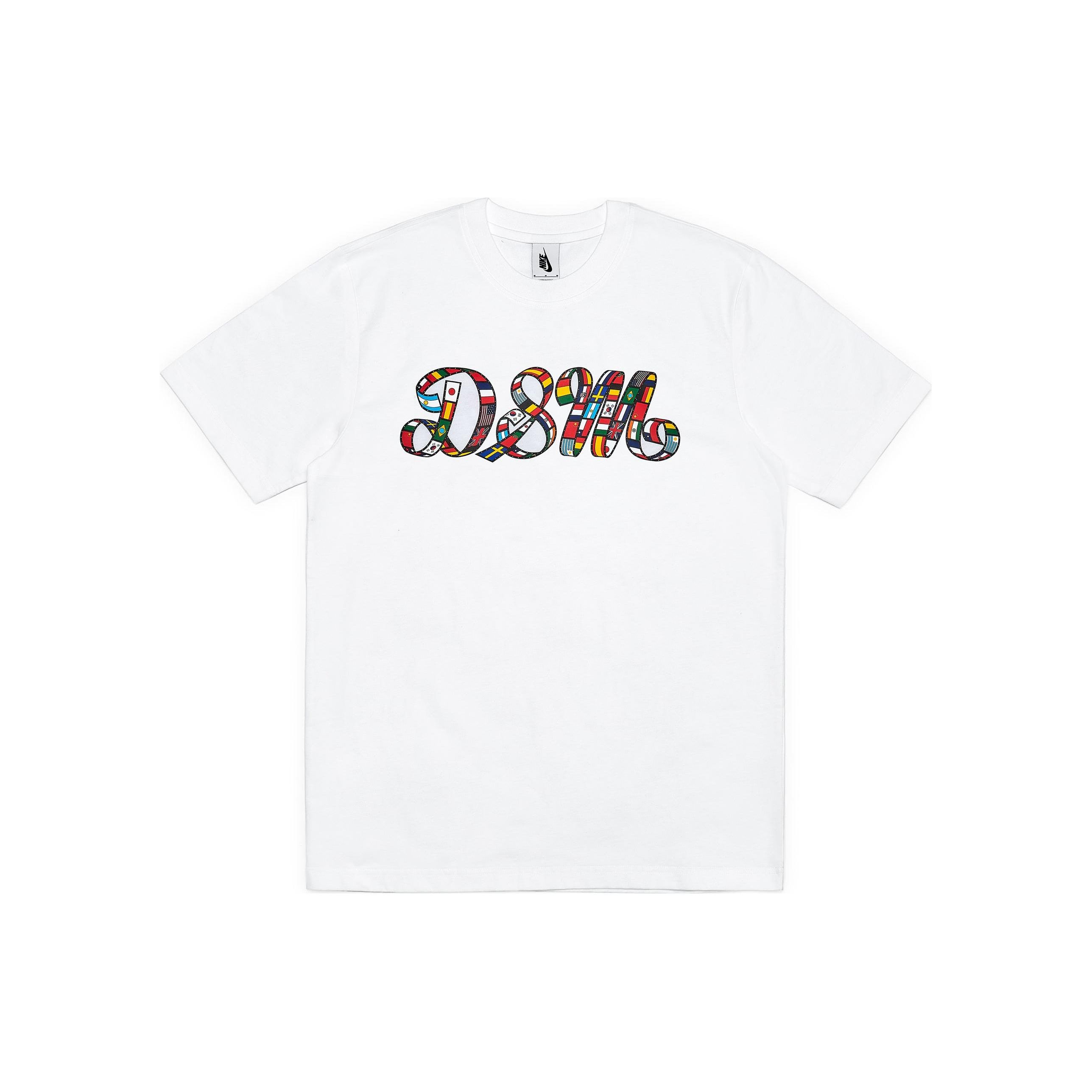 

Nike X Dsm Принт Буквенный Узор Пуловер Круглый Вырез Футболка с Коротким Рукавом Мужские Футболки Белый AT1766-100 XL