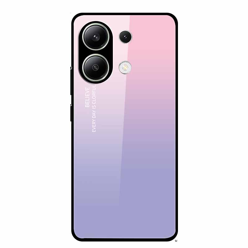 Glass Back Cover For Xiaomi Redmi Note 13 Case Note13 Pro Coque Hard Tempered Glass Case For Redmi Note 13 Pro Case Soft Bumper