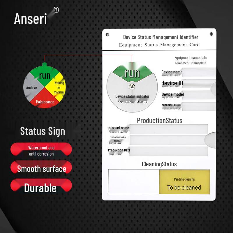 Equipment Status Identification Sign 30x20 cm