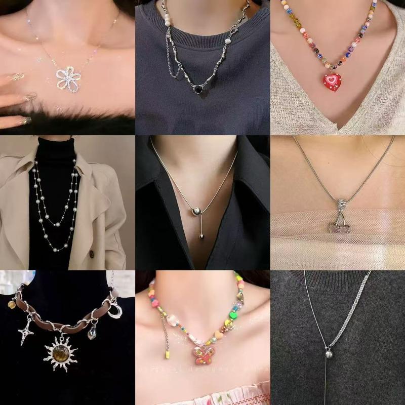 Cold wind autumn and winter versatile necklace women's high-end metal sweater chain niche versatile sweater chain accessories