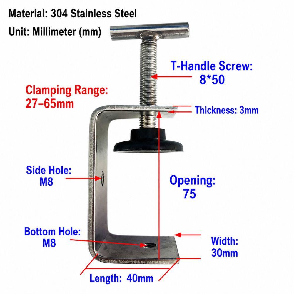 304 Stainless Steel C-clamp Woodworking Fixing Clips  Multi-purpose Fastening Tools