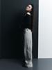HAUS072C Stitch Roll Pants Light Gray
