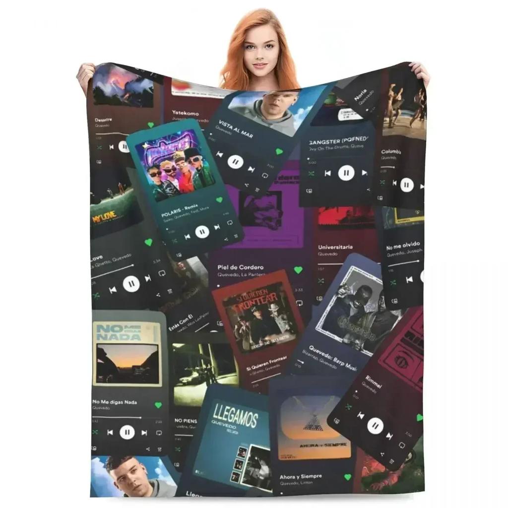Singer Quevedo Blankets Reggaeton Latin Pop Latin Trap Plush Novelty Breathable Throw Blankets for Coverlet Spring/Autumn