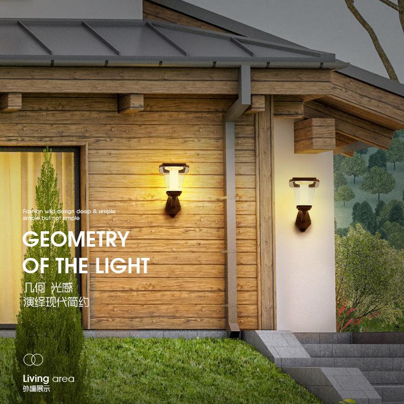 Modern Garden Decoration Waterproof Lighting Solar LED Wall Sconce Lamp Outdoor Balcony