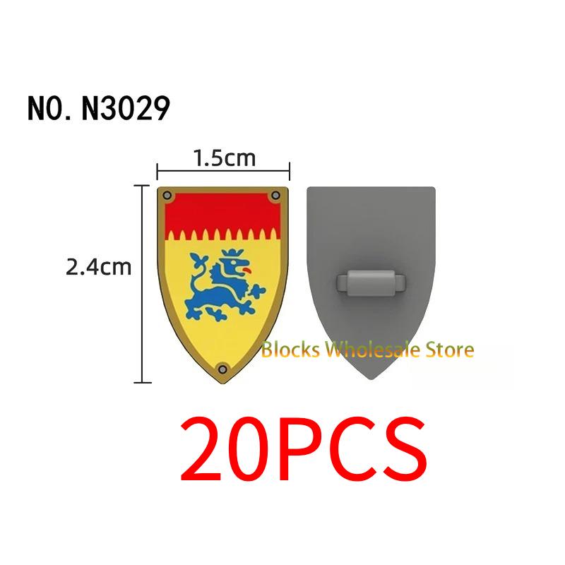 Medieval Military Castle Knight Building Blocks - King Figures with Helmet Armor and Weapon Accessories