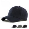 Unisex Autumn Winter Woolen Baseball Cap Unstructured Soft Top Fitted Closed Back Plain Solid Color Thermal Warm Peaked Hat for Men Women