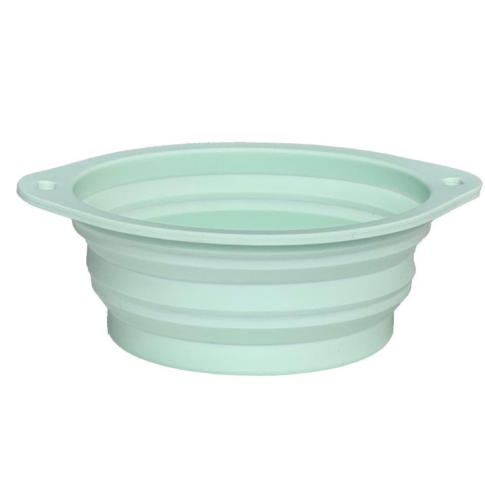Large Capacity Foldable Silicone Bowl Double Ear Buckle Leak Proof Collapsible Dog Bowl Macaron Color Anti-slip