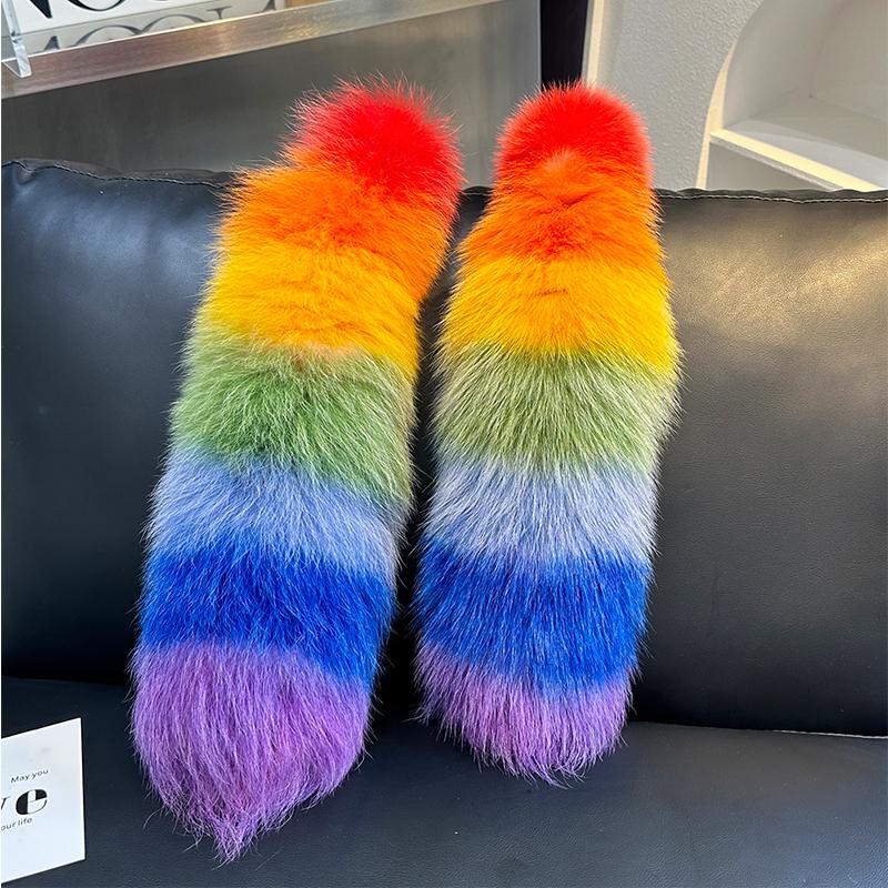 Huge Fluffy Faux Fur Fox Tail Keychain Bag Charms Therian Tail Fox Tail Keychain Fur Pendant Key Chain Plush Pendant Gift For