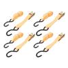 4 Sets Ratchet Strap 25mmx6m 300kg Working Load 600kg Break Strength J Hook Heavy Duty Tie Down