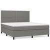 3141706 vidaXL Lit à sommier tapissier avec matelas Gris foncé 160x200cm Tissu