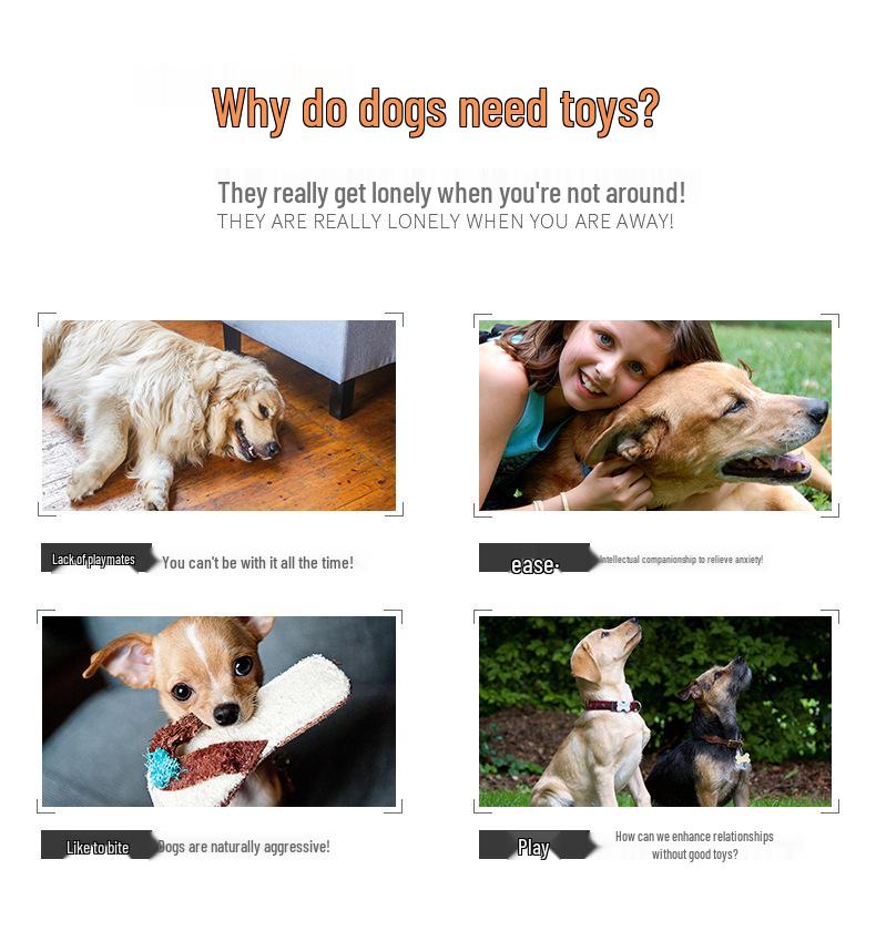 Leather Shell Interactive Chew-Resistant Plush Dog Toy