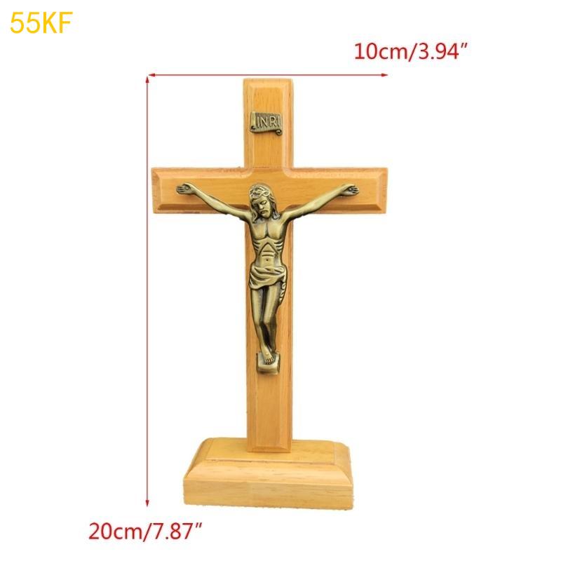55KF Catholic Jesus Standing Crucifix Church Prayer Tabletop Decoration