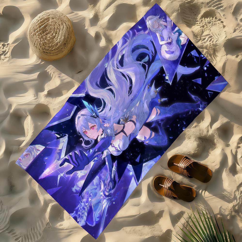 Game Skirk Genshin Impact Towel Soft Lightweight Anti-Sand Large Beach Towel Quick-Drying Bath Sports Family