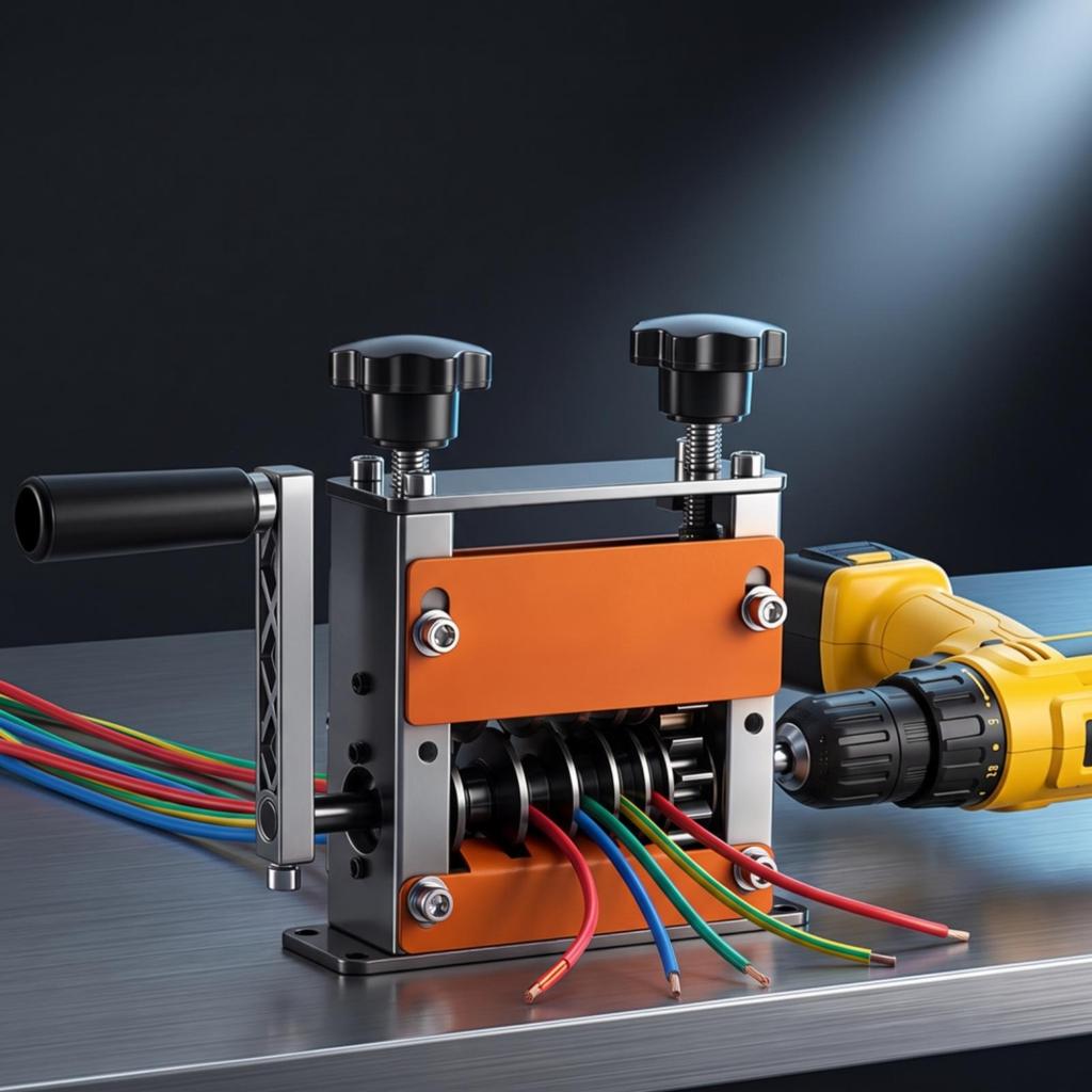 Wire Shearing Machine Adjustable Benchtop Sheath Remover Manual for Electricians,
