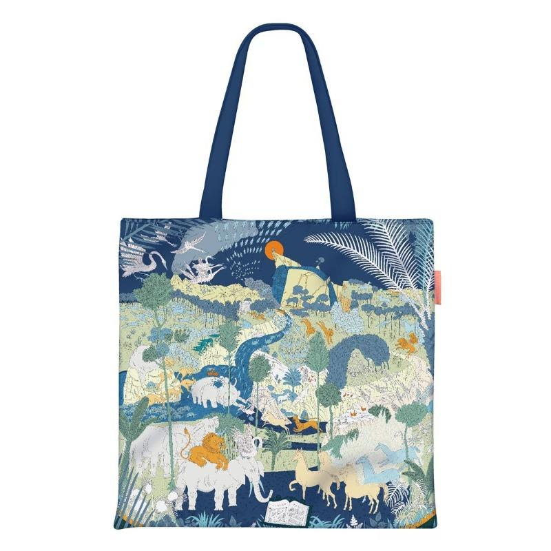 Printed Canvas Bag Women's Hand Bag Large Capacity Student Tutoring Shoulder Bag