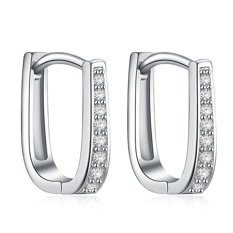 New 925 Sterling Silver AAA Zircon Stud Earrings for Women Fashion Exquisite Student Girlfriend Jewelry Accessories Heart Gift