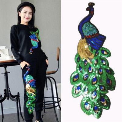 Women Sequin Peacock Embroidery Applique Patch Sew On Clothes Accessory Diy New