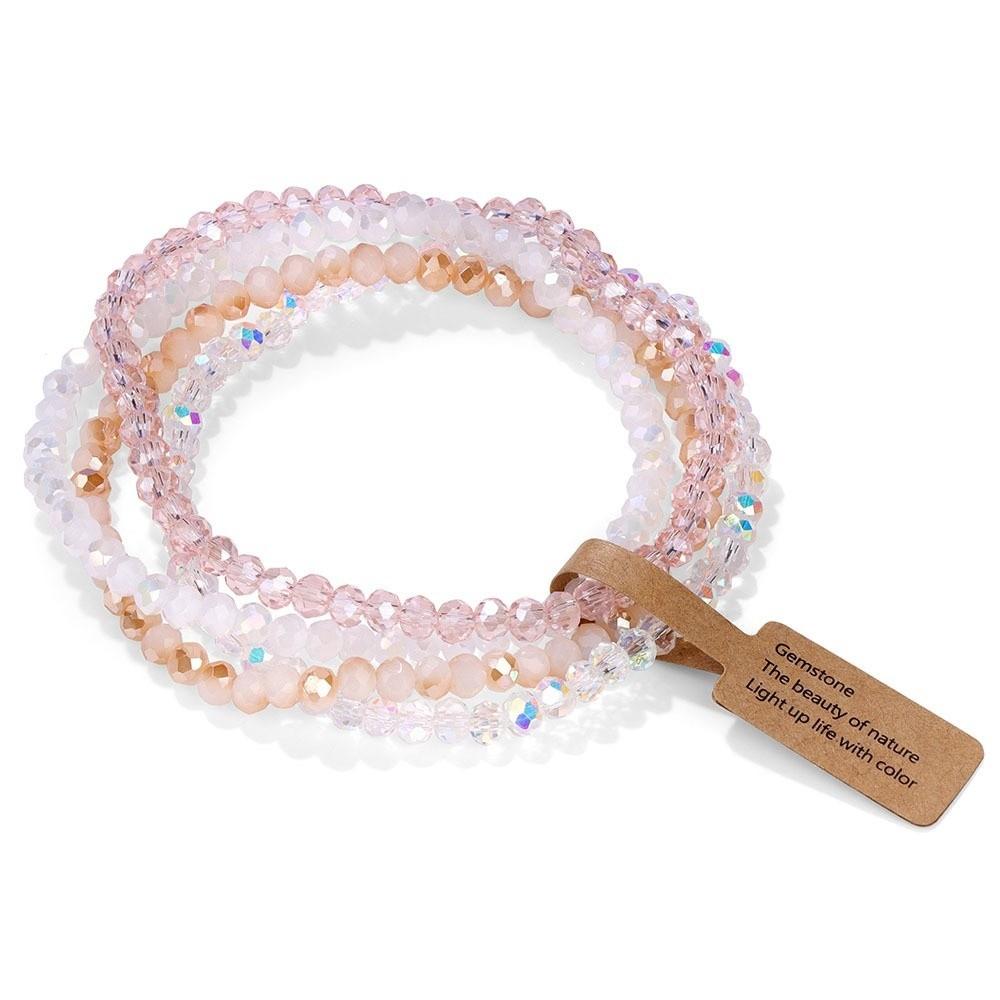 4pcs/set Multi Color Stretch Bracelet AB Effected Crystal Beads Bracelet