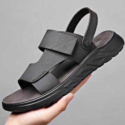 Sandalen Herren Leder Sommer Rindsleder Strandschuhe 2025 neu Auto tragen rutschfest Dual-Use Papa Herrensandalen