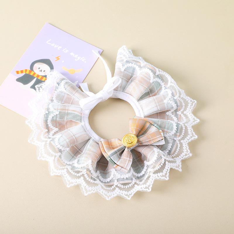 Pet Drool Bib: Lace Edge Cat Collar & Dog Snood in Cute Princess Style