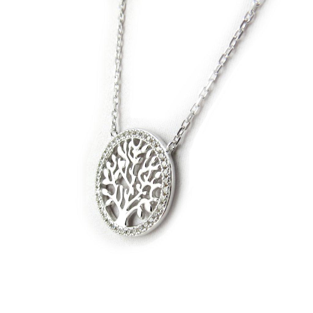 Les Trésors De Lily [N0026] - Silver Necklace 'Tree of Life' Silver White (rhodium-plated) - 17 Mm