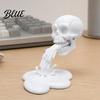 3D Printed Skull Ornament Water Flow Ornament Creative Statue with Spitting Sculpture Stable Base Compact Gothic Decoration Halloween Home