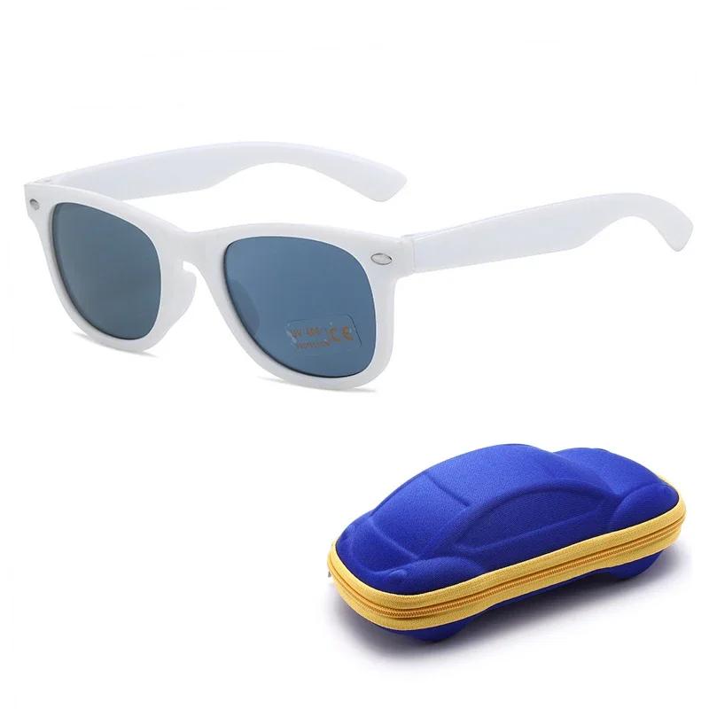 Cute Retro Kids Sunglasses With Glasses Box Girls Boys Uv400 Ultra Light Sun Protection Travel Safety Shades Eyeglasses