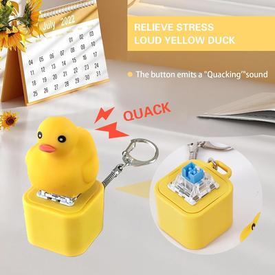 Duck Keyboard Keycaps Quacky Duck Fidget Toy Sensory Toys Stress Reliever Keycaps That Quack Key Board Clicker for Women Men