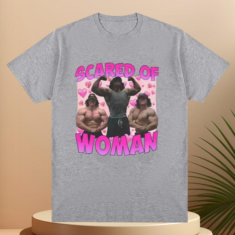 Sam Sulek Scared of Woman T Shirt Humor Gym Fitness Lovers Graphic T-shirts Men Women Casual Oversized Tee Shirt