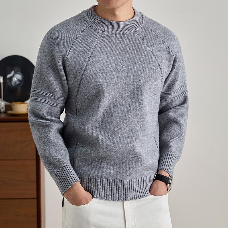 

High-End Men s Winter Round Neck Thick Pullover Casual Knitwear in Dad Style L