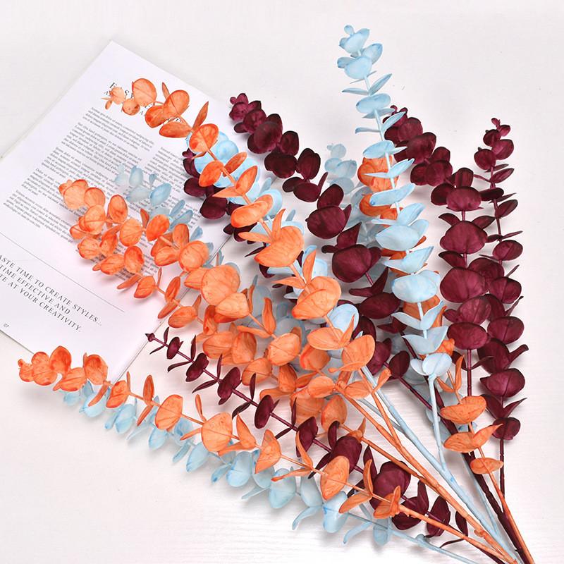 Eucalyptus Fake Leaves For Wedding Hall Decoration And Photography Props In Vibrant Colors