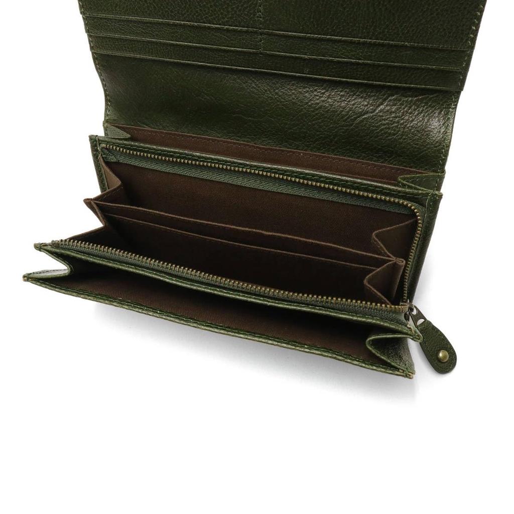 Mozu Elk Long Wallet Green ZNWE-86122