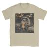 Raccoon Drinking Iced Coffee Funny Animal Meme Cotton TShirt For Mens Beach TShirts ONeck Tee Shirt Oversized Cheap Tops