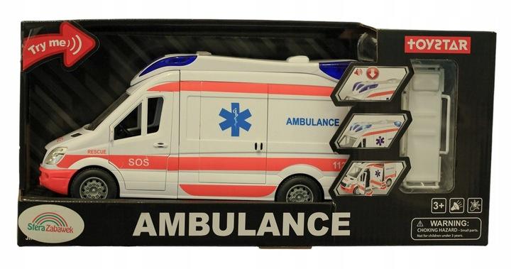 Auto Karetka Pogotowia Ambulans Światło Nosze Otwierane Drzwi Gumowe Koła