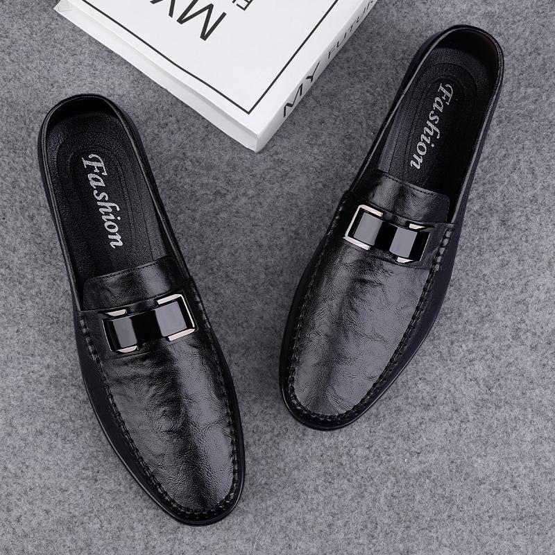 Genuine Leather Mens Loafers Mocasines Leisure Walk Casual Shoes for Men Slip on Formal Business Shoes Comfy Male Driving Flats