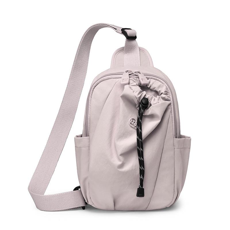 Women's Nylon Sling Backpack Drawstring Crossbody Chest Bag Lightweight Shoulder Daypack for Travel