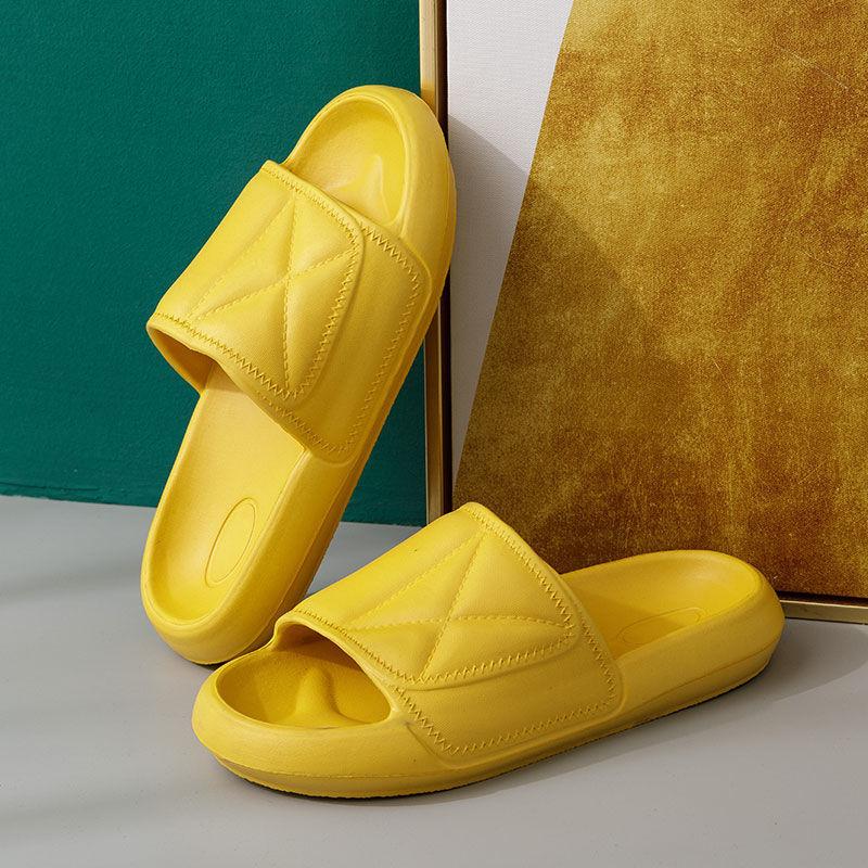 

Летние сандалии, тапочки, женские домашние нескользящие домашние тапочки на толстой подошве, пляжная верхняя одежда, высокие тапочки 41 жёлтый