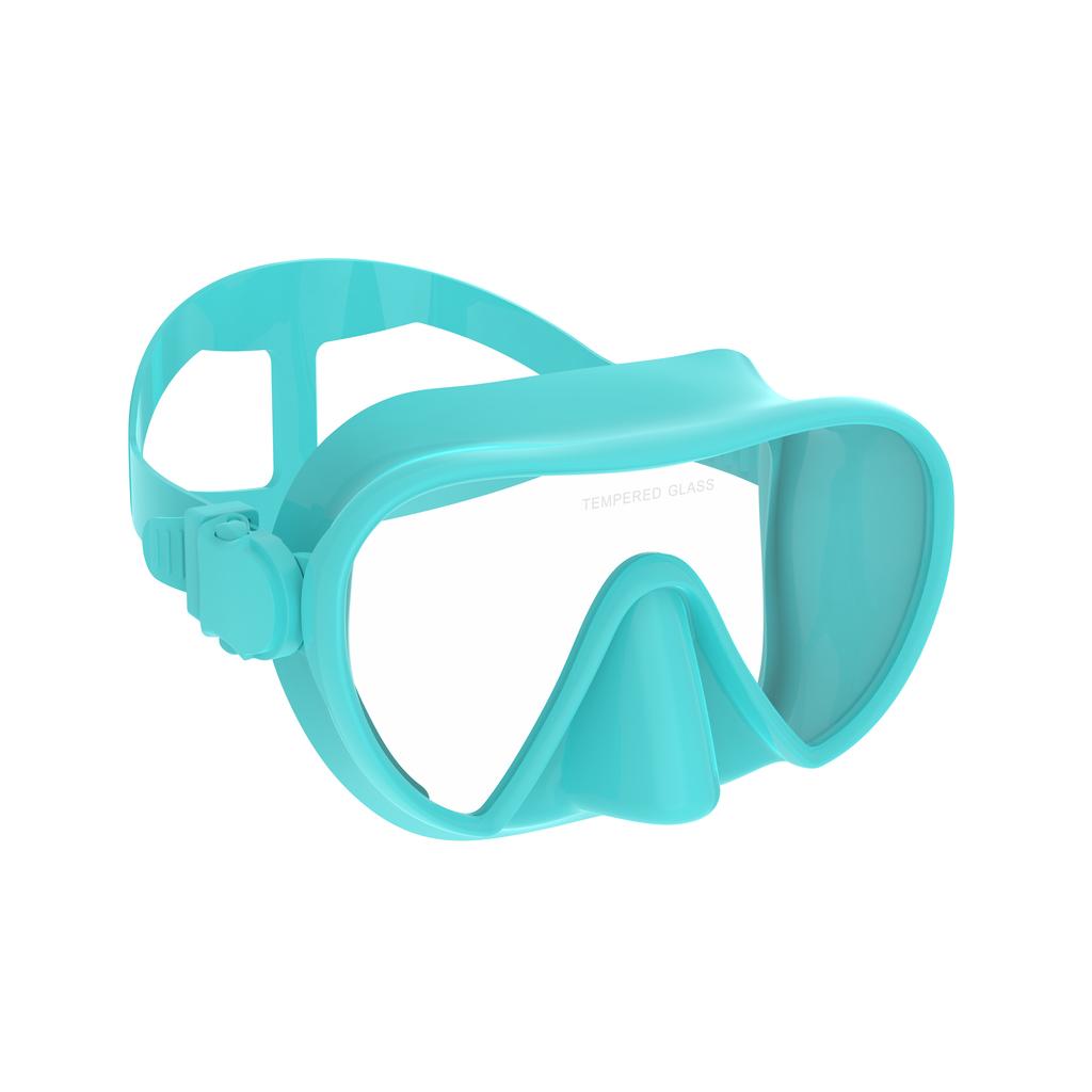 Rahmenlose Maske zum Tauchen und Schnorcheln, perfekt abgedichteter Silikonrock, Panorama-Schwimmbrille aus gehärtetem Glas, geeignet für Erwachsene