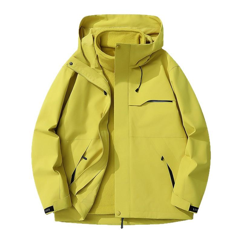 Men Women 3-in-1 Waterproof Windproof Hiking Jacket With Removable Inner Layer Outdoor Shell Coat